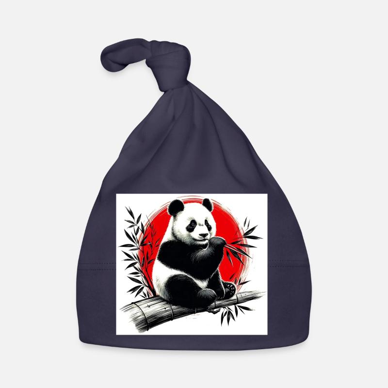 Panda - Bonnet bio Bébé - marine