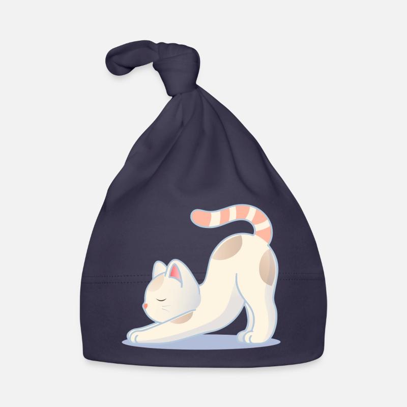 Eine Katze in einer dehnenden Yoga-Pose Baby Bio-Mütze