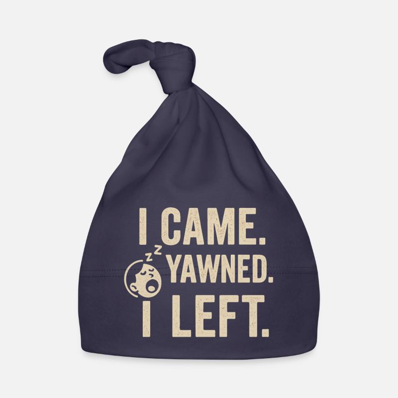 Sleepy Yawn Left Tee Design Organic Baby Cap