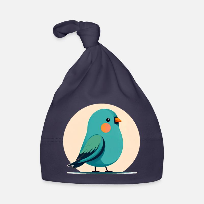 Small green-blue bird Organic Baby Cap