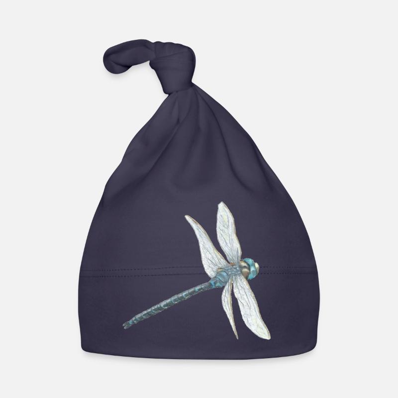 Blaugrüne Libelle Illustration Baby Bio-Mütze