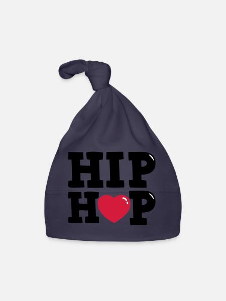 I heart Hip Hop - Bonnet bio Bébé - marine - Devant