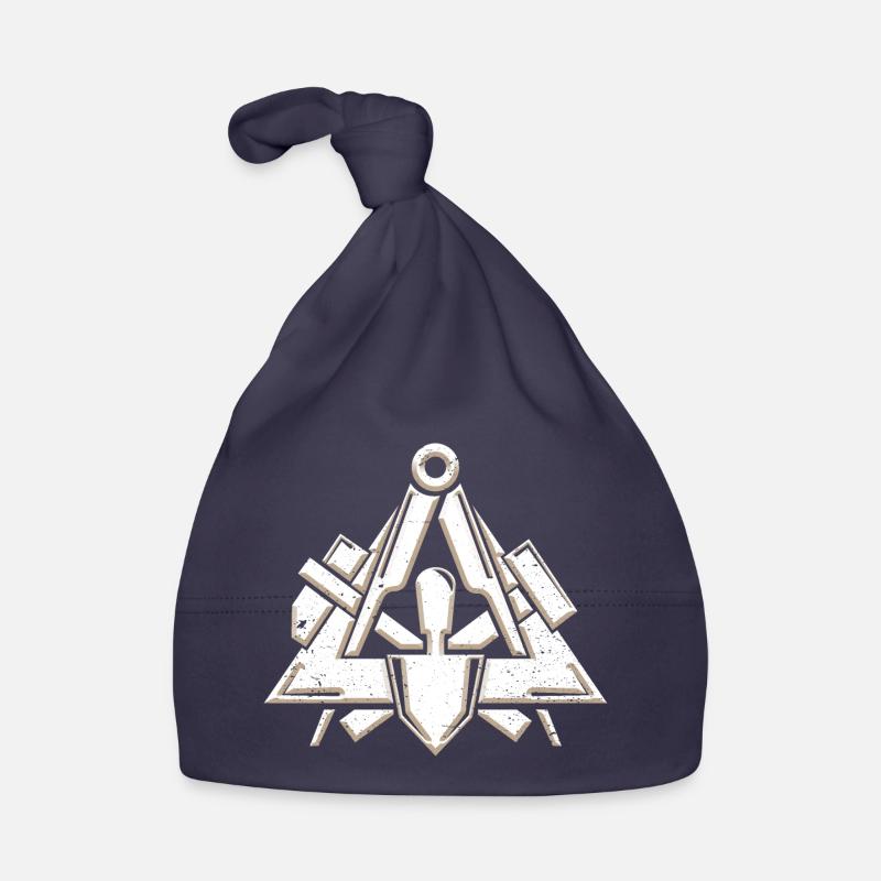 Symbole de la guilde des maçons dans un look grunge 3d cool Bonnet bio Bébé