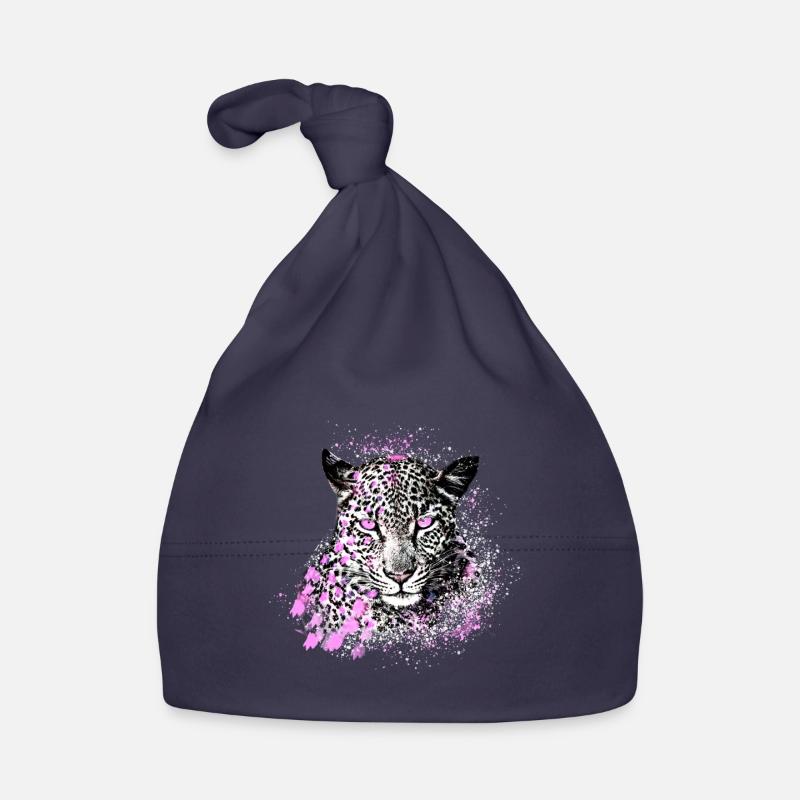 leopard, katze, wildkatze, graffiti, malerei,pink Baby Bio-Mütze