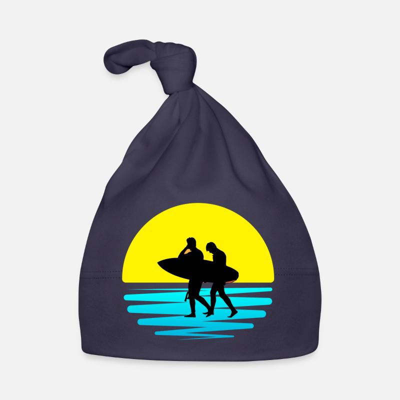 surf, spot de surf, surfing - Bonnet bio Bébé - marine