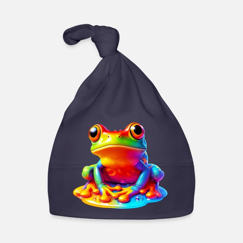 Grenouille - Bonnet bio Bébé - marine