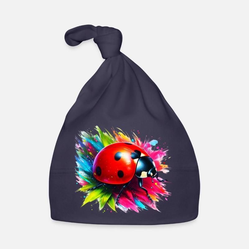 Coccinelle - Bonnet bio Bébé - marine