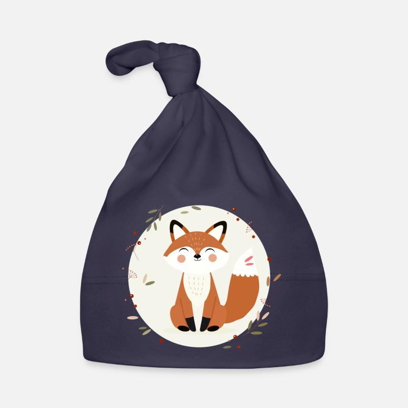 Smiling Fox – Playful Nature Illustration Organic Baby Cap