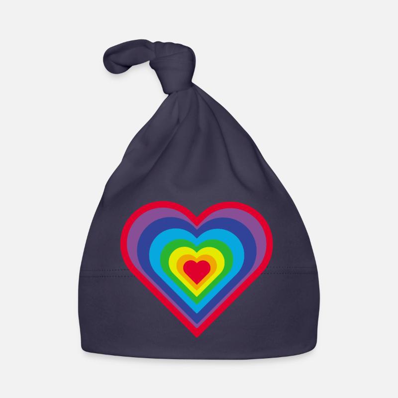 Rainbow Heart Organic Baby Cap