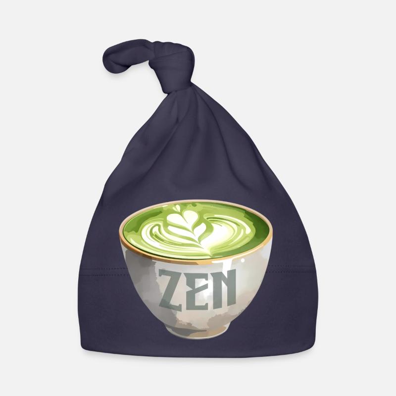 Zen Matcha Latte Aquarell Baby Bio-Mütze
