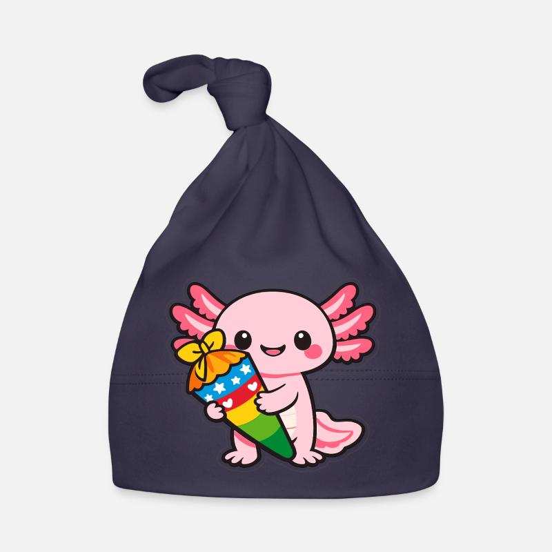 Kawaii dragon with fireworks axolotl Organic Baby Cap