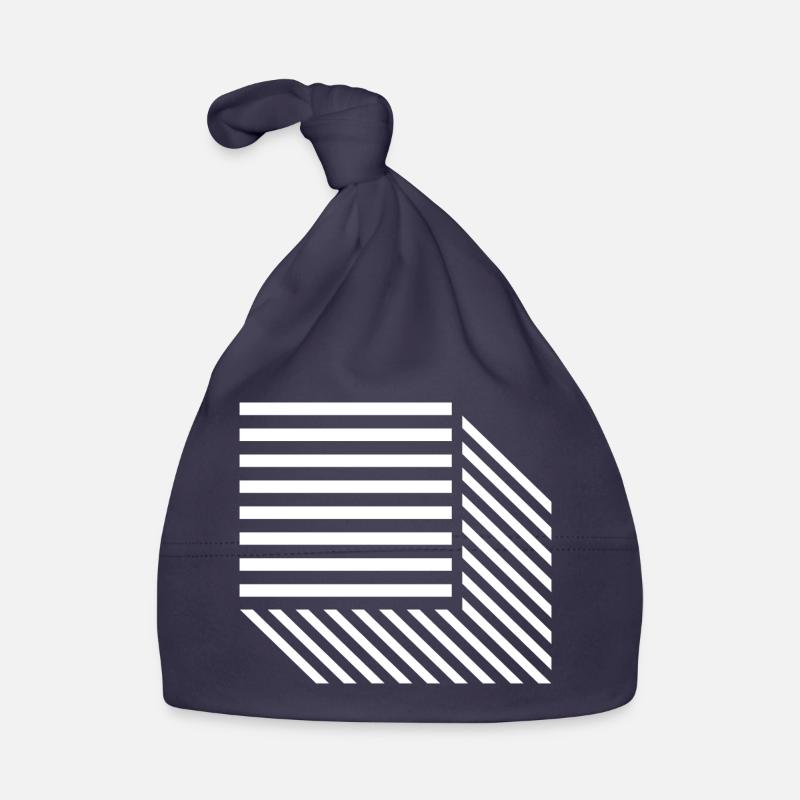 Geometric Diagonal Stripe Mosaic Organic Baby Cap