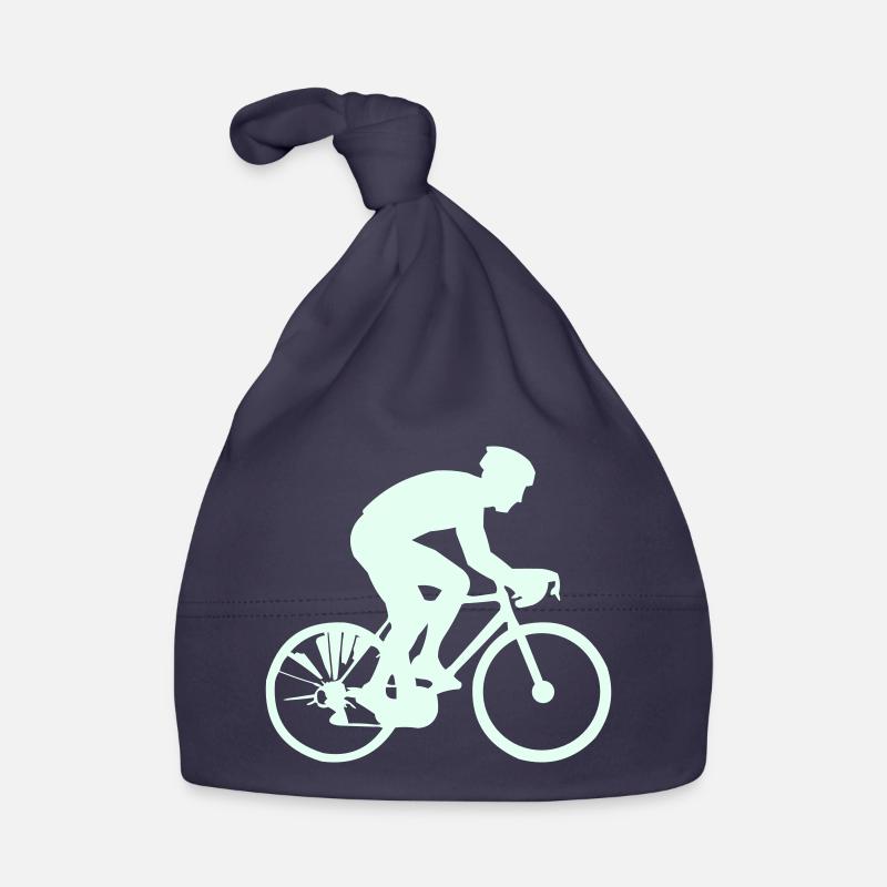 Radfahrer Silhouette Mint Baby Bio-Mütze