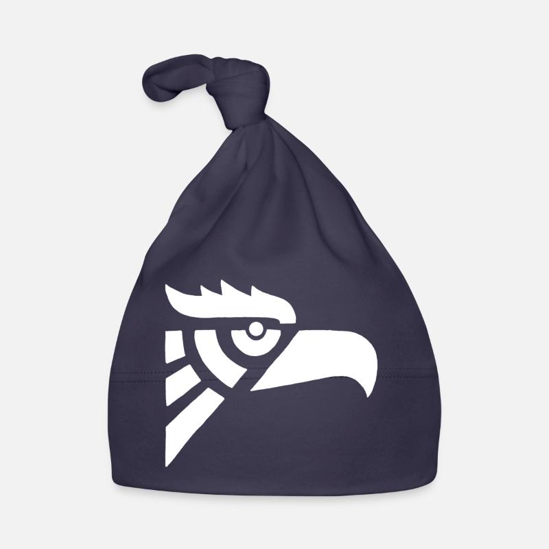 Aztec white eagle head Organic Baby Cap