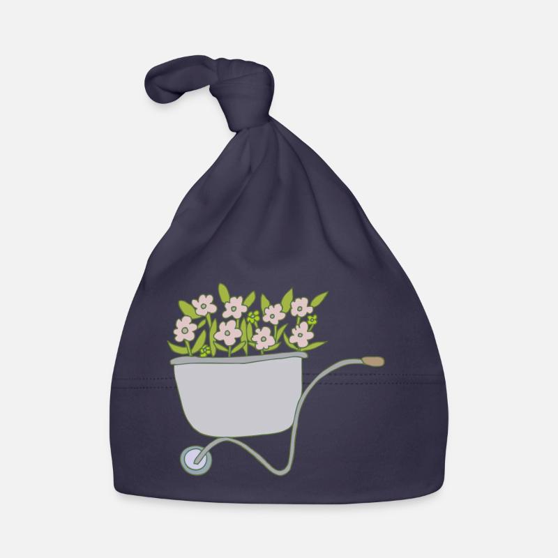 Wheelbarrows Flowers Organic Baby Cap