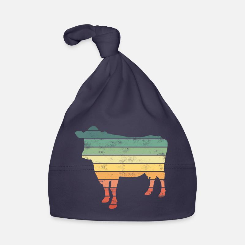 Vaches - Bonnet bio Bébé - marine