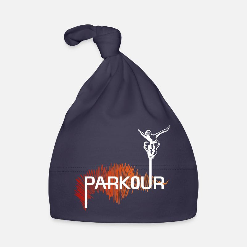 Parkour Ninja - couleur-blanc - Bonnet bio Bébé - marine