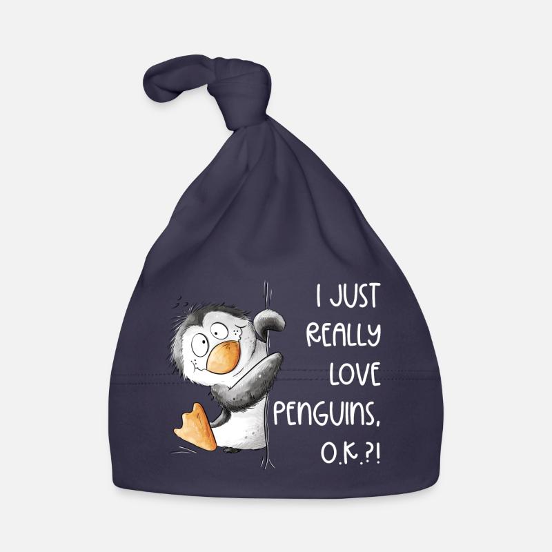 Pingouin Drolliger J’aime vraiment les pingouins Bonnet bio Bébé