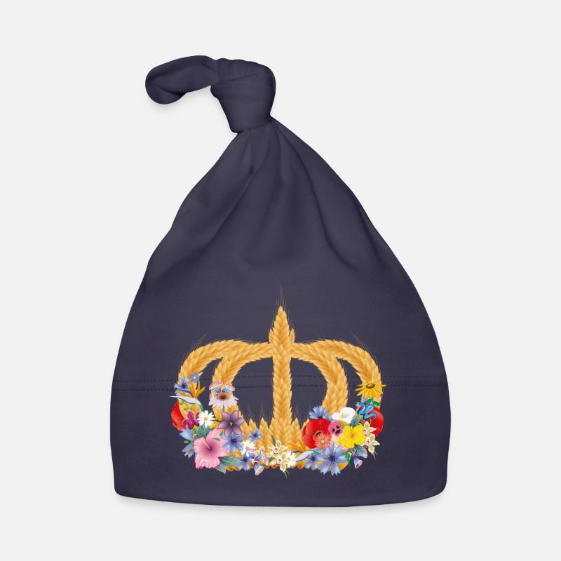 Couronne de blé avec des fleurs – symbole de la nature et de la récolte Bonnet bio Bébé