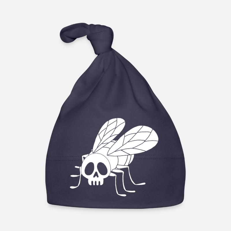 Crâne de mouche (blanc) Bonnet bio Bébé
