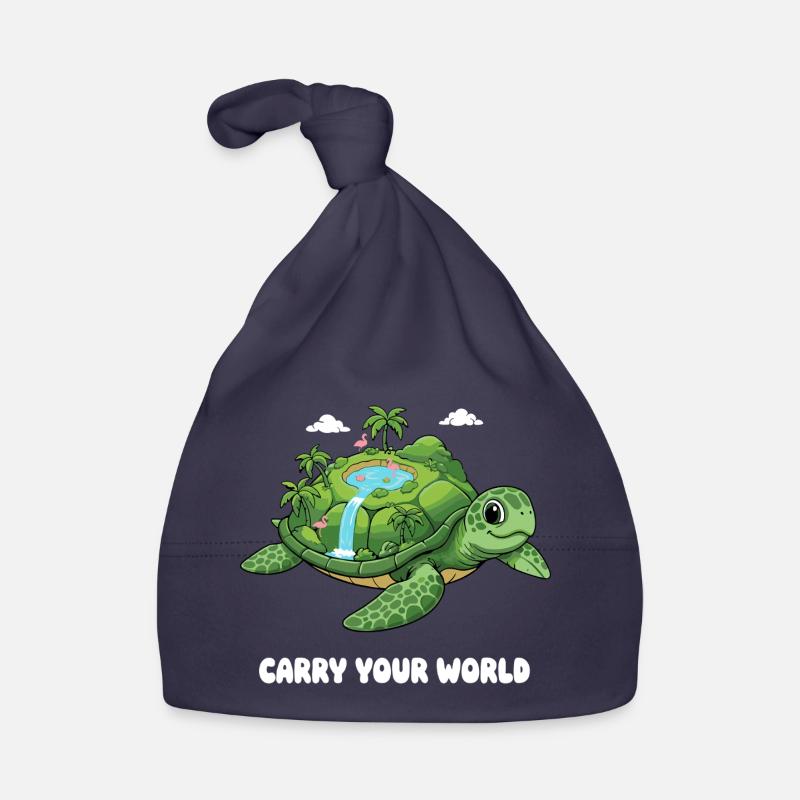 Tortue insulaire avec cascade Bonnet bio Bébé