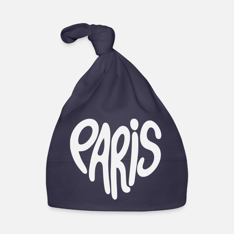 Paris Graffiti Script Logo Heart Shaped Organic Baby Cap