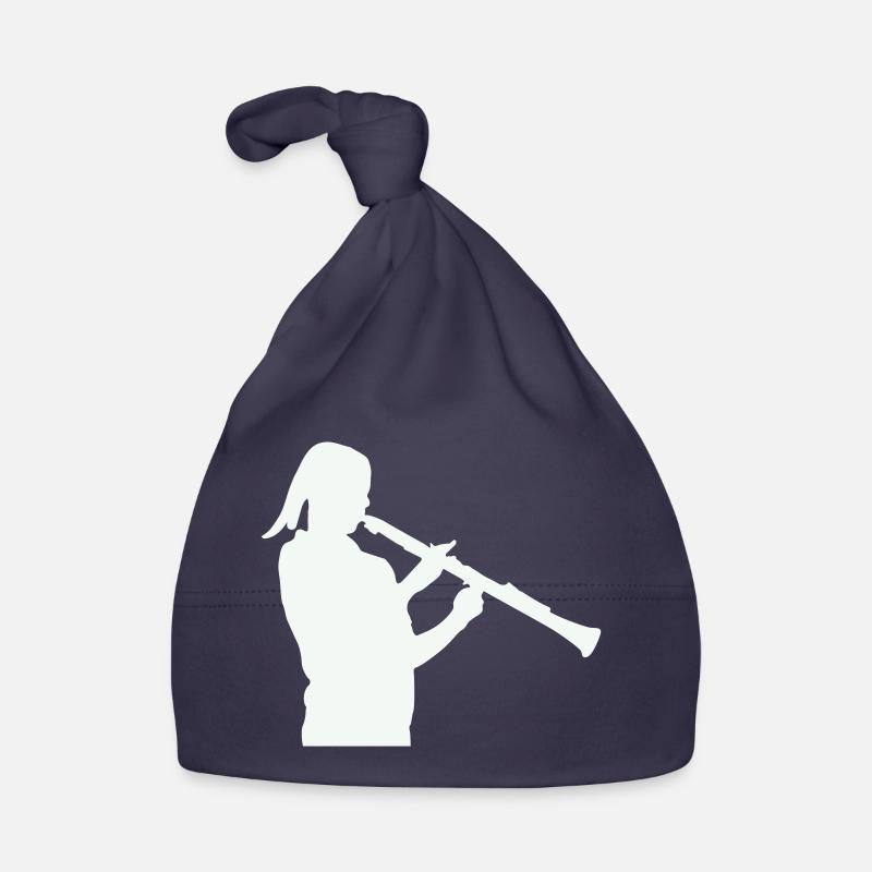 Silhouette with clarinet Organic Baby Cap