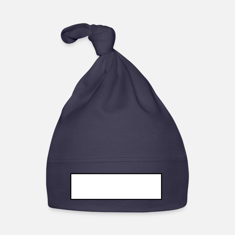 White bar white shield rectangle Organic Baby Cap