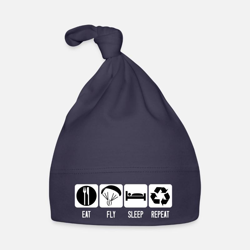 Paramoteur Manger Fly Sleep Répéter Paramoteur Noir Bonnet bio Bébé