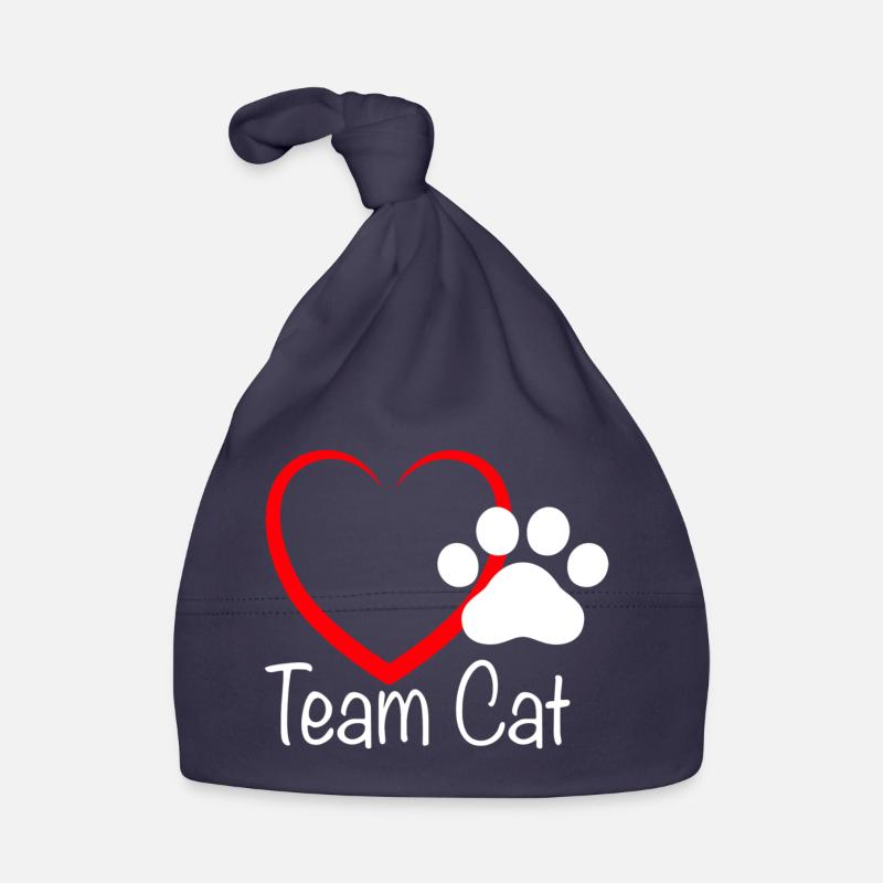 Team Cat mit Herzchen Baby Bio-Mütze