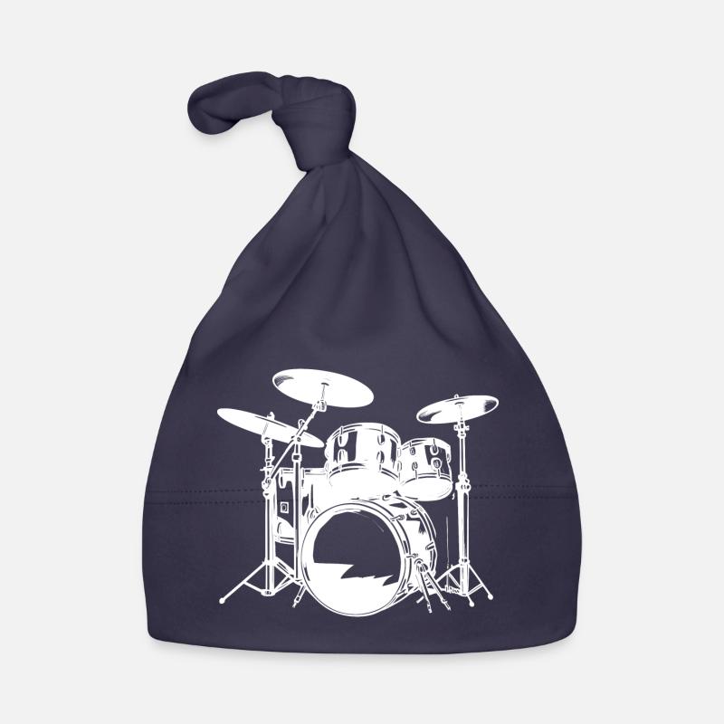 Drumkit Drawing Organic Baby Cap