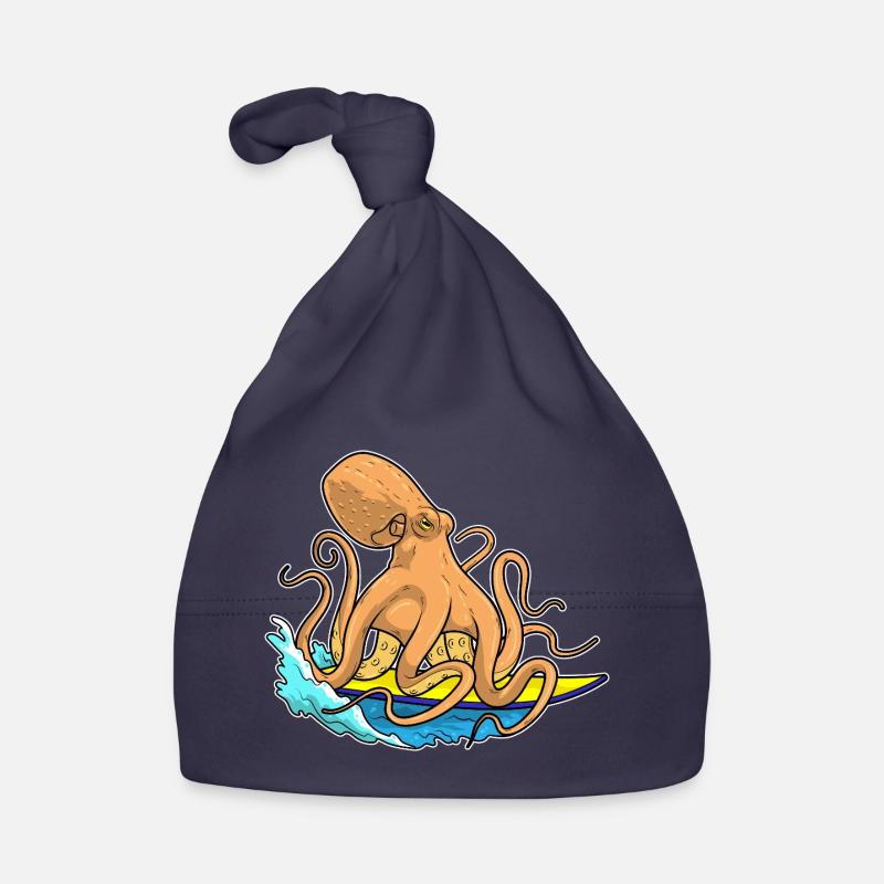 Krake Surfen Surfbrett Sommer Baby Bio-Mütze