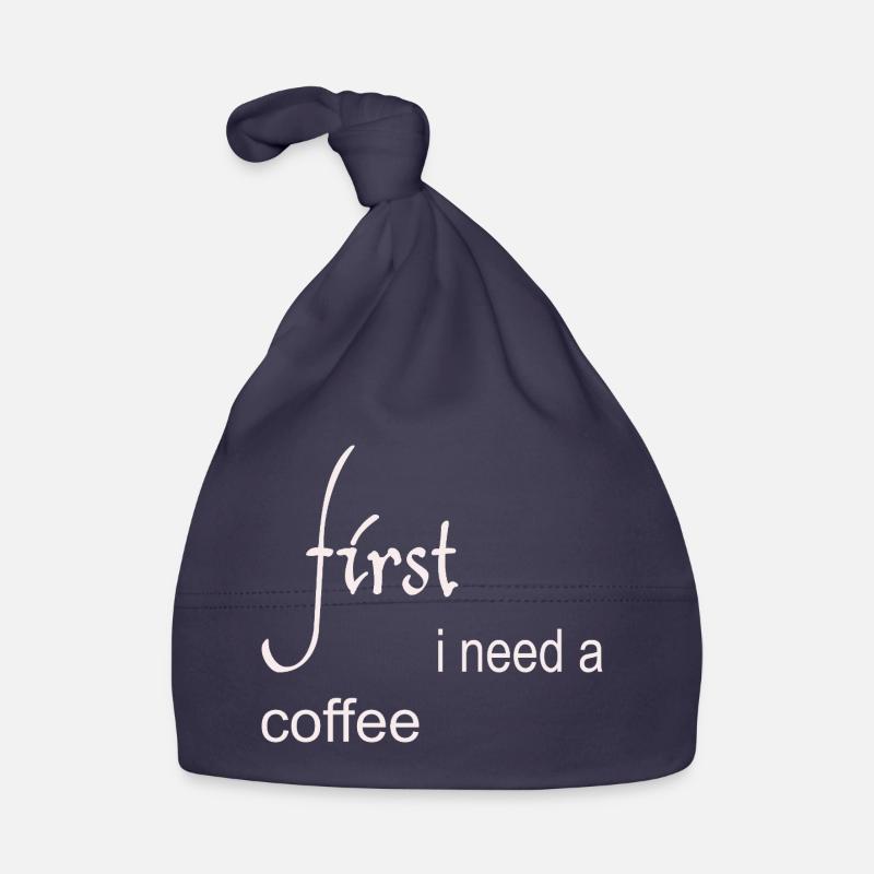 First I Need a Coffee Design Baby Bio-Mütze