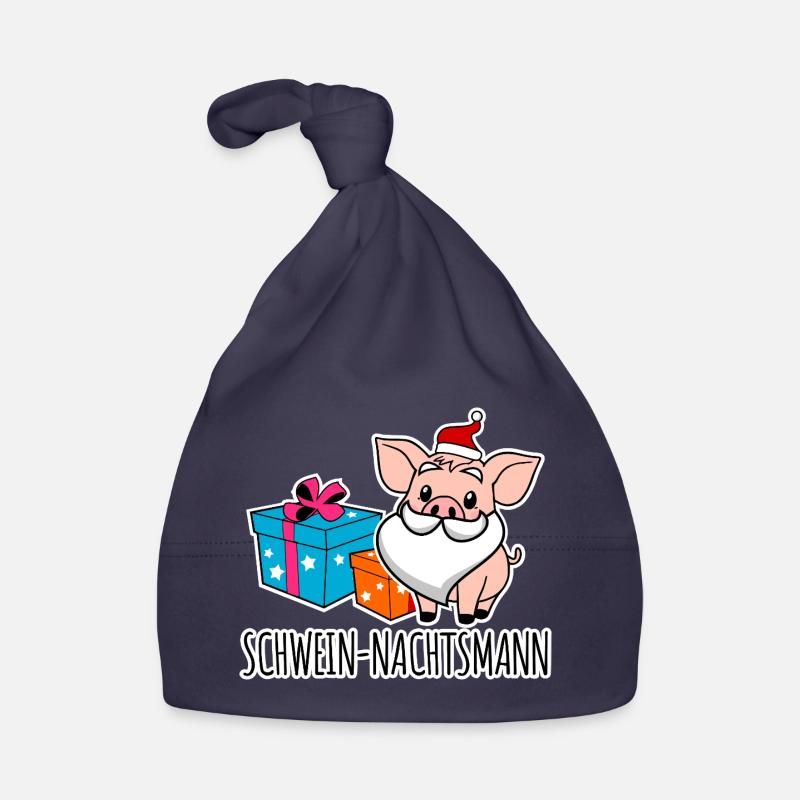 Fröhliche Weihnachten mit dem Schwein-Nachtsmann! Baby Bio-Mütze