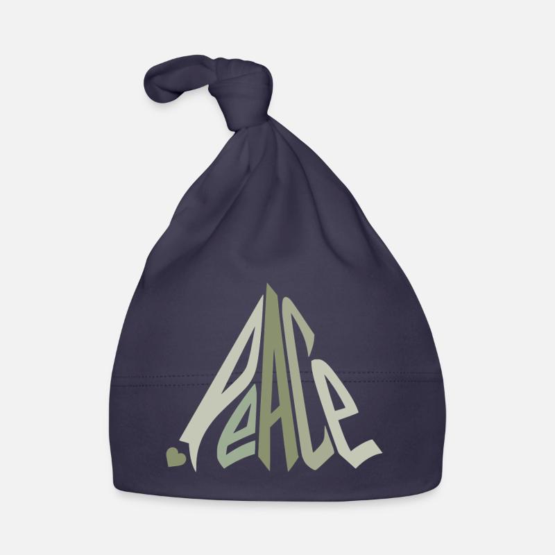 Graffiti de la paix avec un vert cœur Bonnet bio Bébé