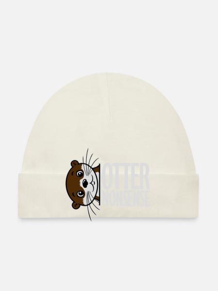 Otter Nonsense Lustig Wortspiel Otter Liebe Spruch - Baby Bio-Mütze - Navy - Vorne