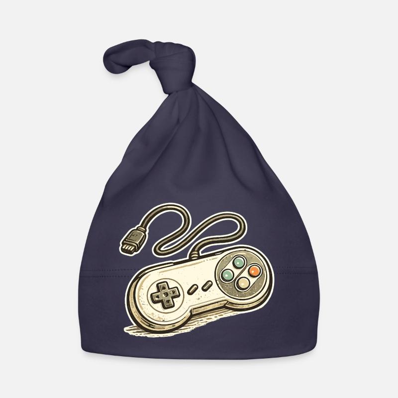 Graphismes rétro de manette de jeu Bonnet bio Bébé