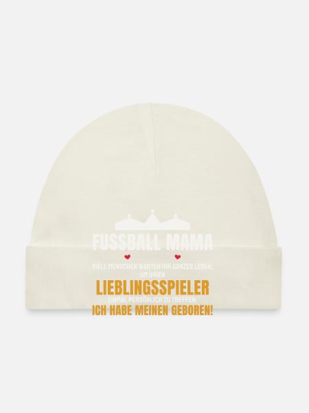 Fußball Mama Lieblingsspieler Mutter Sohn Spruch - Baby Bio-Mütze - Navy - Vorne