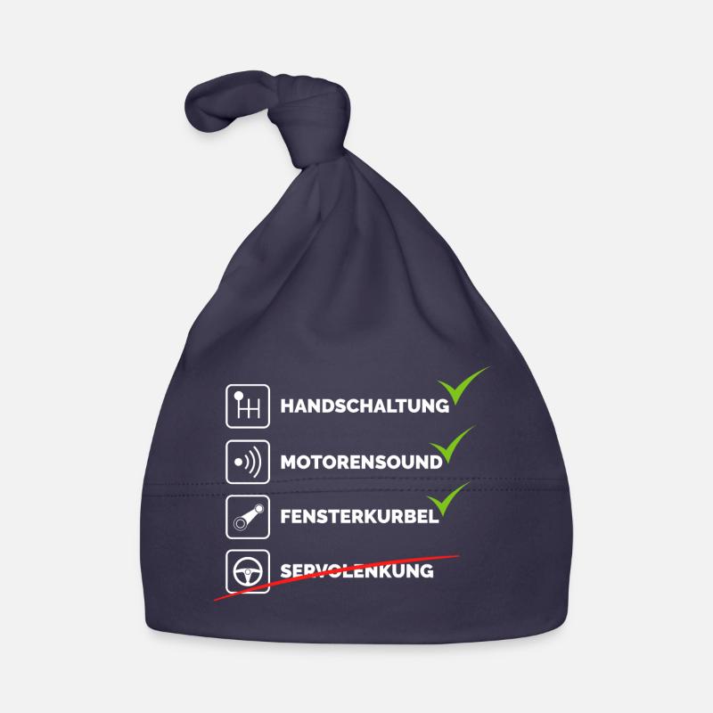 auto tuning oldtimer schrauber Handschaltung - Baby Bio-Mütze - Navy