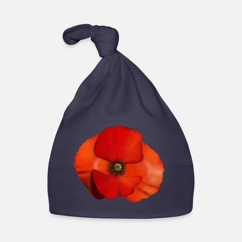 Mohnblume Blüte Baby Bio-Mütze