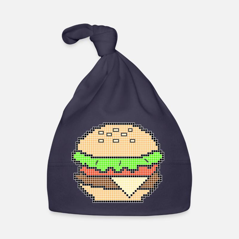 Pixel Art Cheeseburger Design Baby Bio-Mütze
