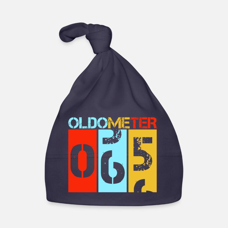 Art rétro du compteur de vitesse pour le 65e anniversaire d’Oldometer - Bonnet bio Bébé - marine