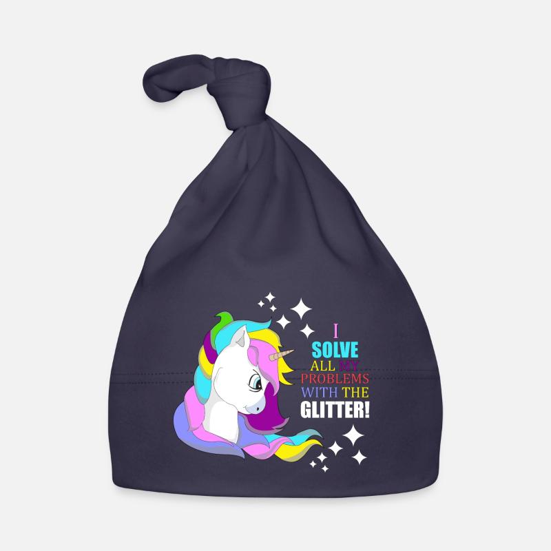 Unicorn glitter "I solve problems with glitter" Organic Baby Cap