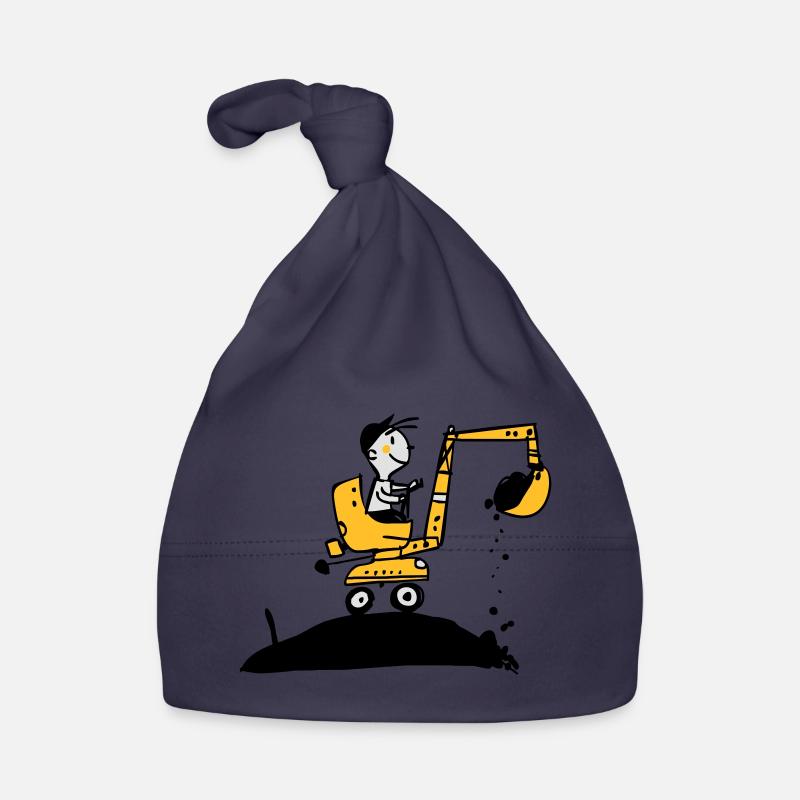Bagger im Retro Stil - Baby Bio-Mütze - Navy