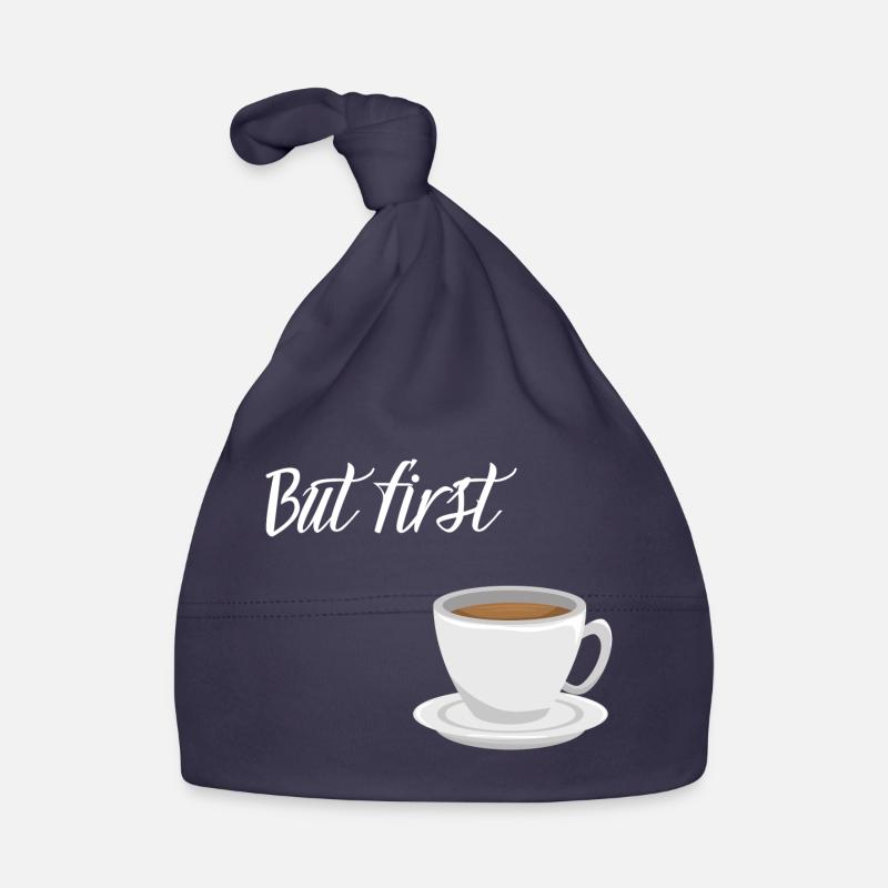 Premier café - Coffee Design - Bonnet bio Bébé - marine