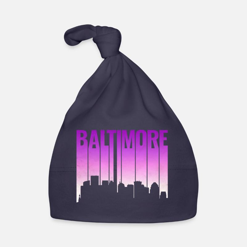 Baltimore Skyline Gradient Baby Bio-Mütze