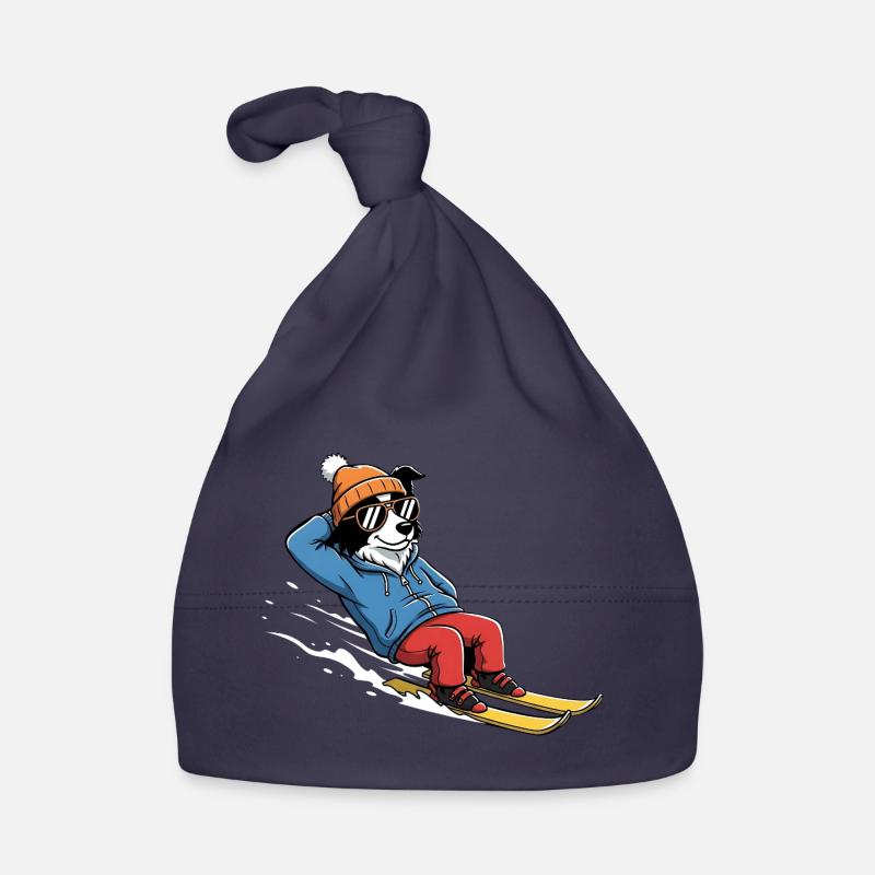 Chien de ski détendu avec lunettes de soleil et chapeau Bonnet bio Bébé