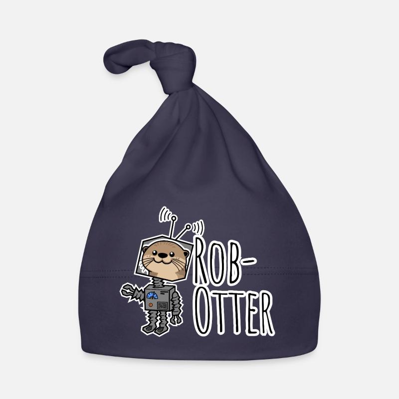 Rob-Otter - Half Otter Half Robot Flat Joke! Organic Baby Cap