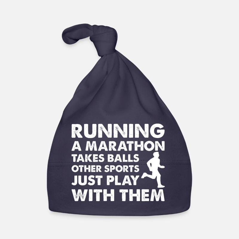 Marathon Runner Running A Marathon Takes Balls Baby Bio-Mütze