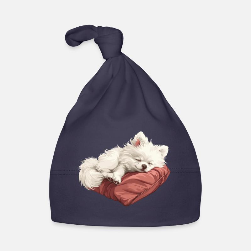 Sleeping Spitz puppy Organic Baby Cap